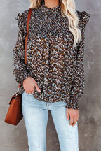 Sipping On Affection Printed Smocked Top