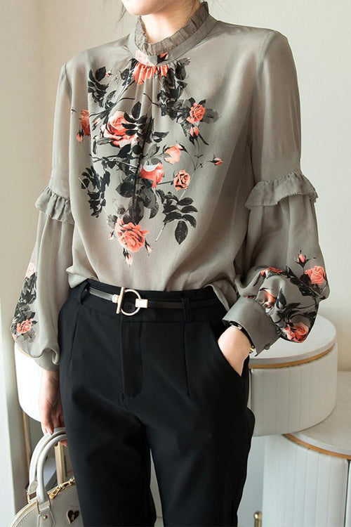 Affection Of Love Story Print Statement Sleeve Top