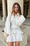 A New Day Crochet Lace Long Sleeve Mini Dress