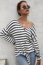 Dreaming of Getaway Striped Button-Up Top