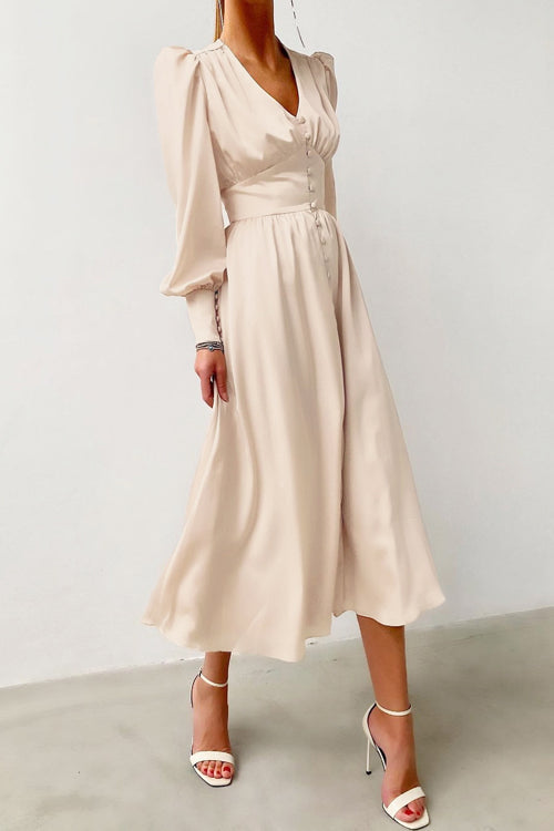 Adorably Flirty Stain Midi Dress