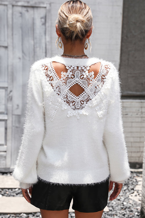 Palette of Autumn Lace Long Sleeve Sweater