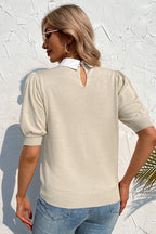 In The Spotlight Collared Knit Top