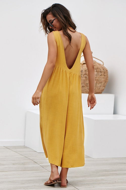 Always Thriving V-back Casual Tank Jumpsuit