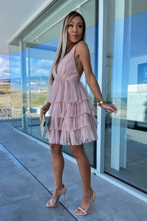 Amazing Evening Layered Tulle Mini Dress