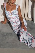 Captivating Destiny Floral Pleated Midi Dress