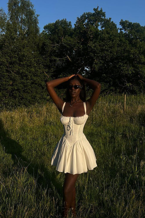 Summer Reverie Tie-Back Lace Mini Dress