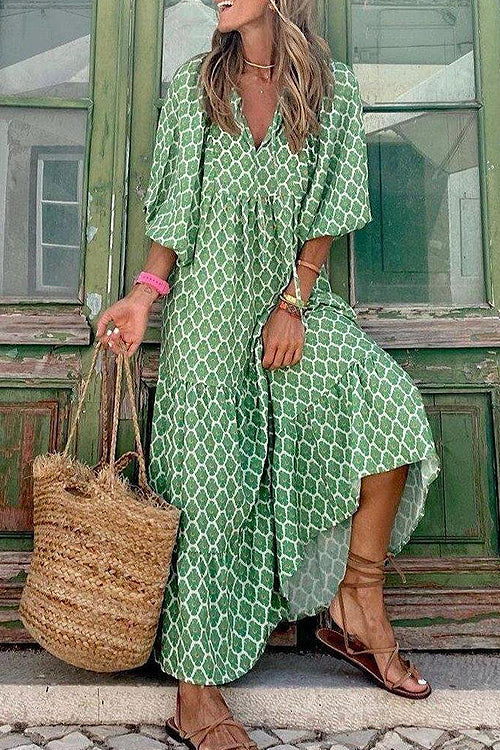Completely In Affection Boho Print Maxi Dress