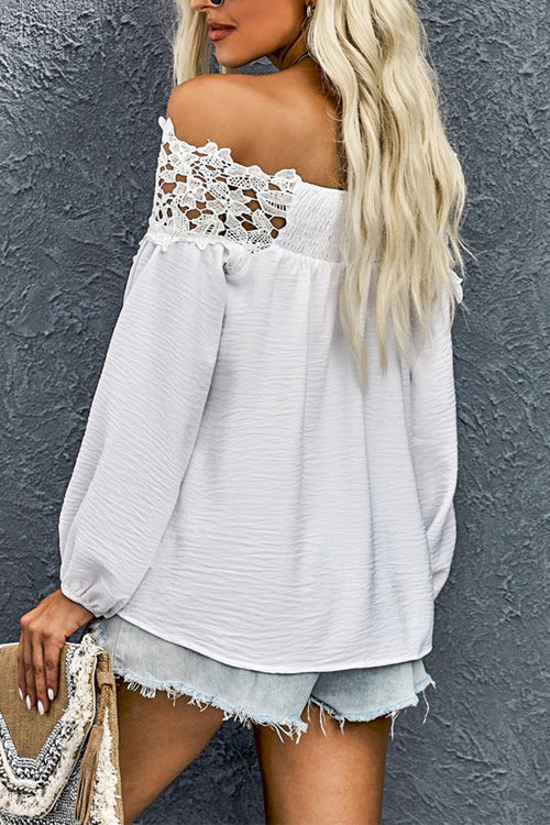 Elegant Outlook Lace Off The Shoulder Top