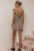 Seasonally Charming Printed One Shoulder Set
