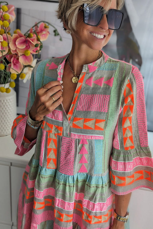 Perfected Charm Print Mini Dress