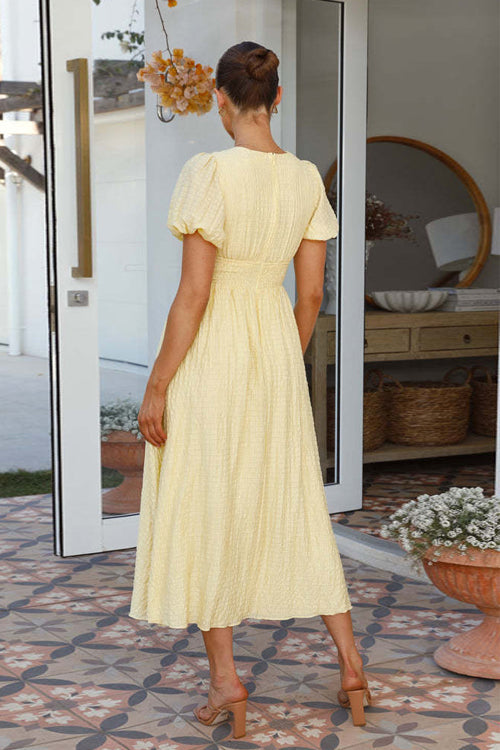 Radiant Soul Puff Sleeve Maxi Dress