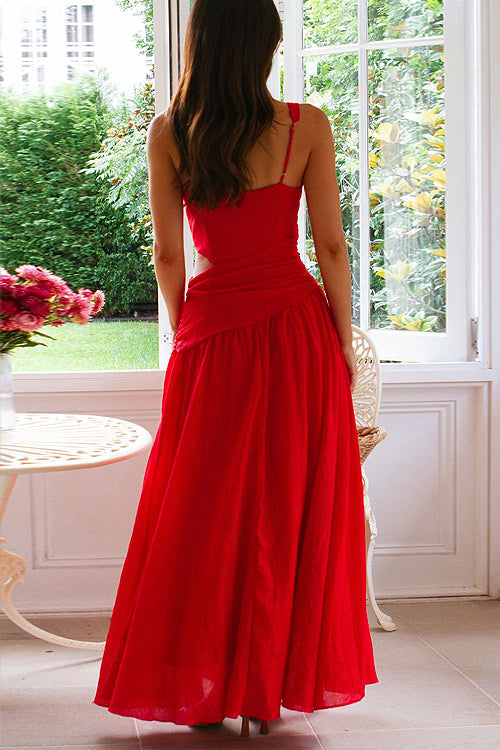 Occasion Maker V-Neck Cutout Maxi Dress