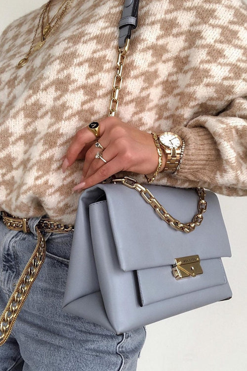 Warmed Up Houndstooth Knit Sweater