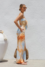 From Sunrise Print Tie-Front Jumpsuit