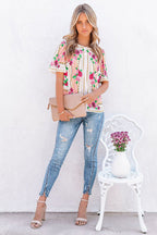 Hello Beloved Floral Print Short Sleeve Top