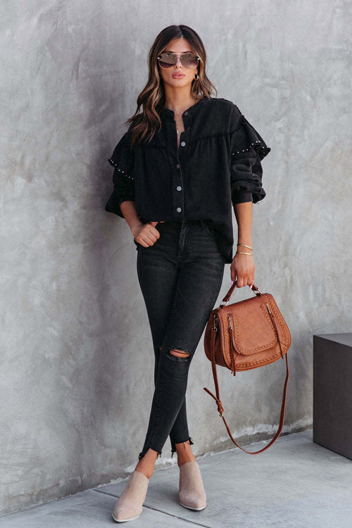 Your Finest Ruffled Rivet Shacket
