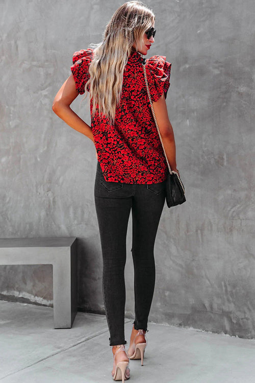 Now You Know Floral Print Short Sleeve Top