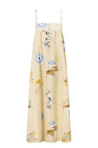 Charming Aesthetic Print Flax Maxi Dress