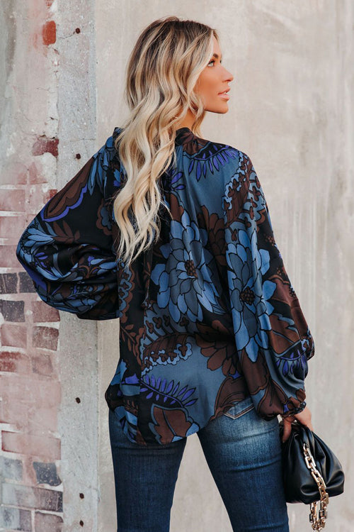 Delightful Side Printed Statement Sleeve Top
