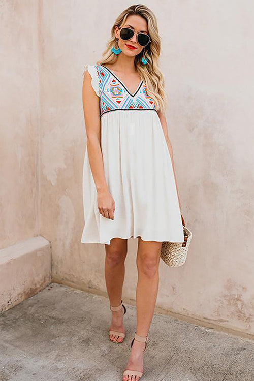 Living In The Occasion Print Sleeveless Mini Dress