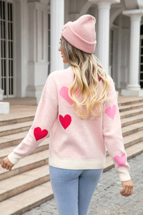 Just Believe Heart Long Sleeve Knit Sweater