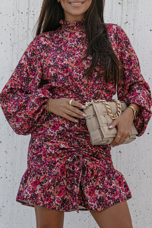 Getaway Muse Printed Smocked Mini Dress