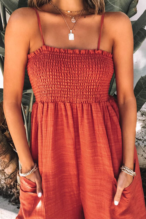 Feel Your Affection Spaghetti Pocket Jumpsuit