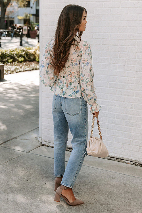 Romance-Inspired Mood Floral Crochet Peplum Top