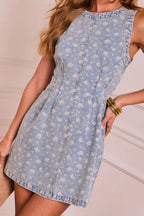 Perfectly Striking Print Denim Mini Dress