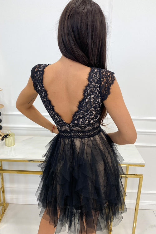Absolutely Striking Lace Mini Dress
