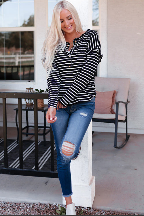 Chase Your Reveries Striped Long Sleeve Top