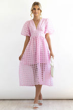 Garden Of Love Story Puff Sleeve Midi Dress - 9 Colors