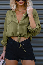 My Everyday Best Denim Cropped Long Sleeve Top