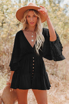 Enchanted Date Lace V-Neck Mini Dress - 7 Colors