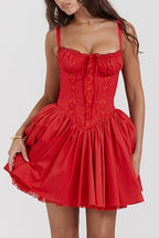 Affection In Your Eyes Lace Print Skater Mini Dress - 9 Colors