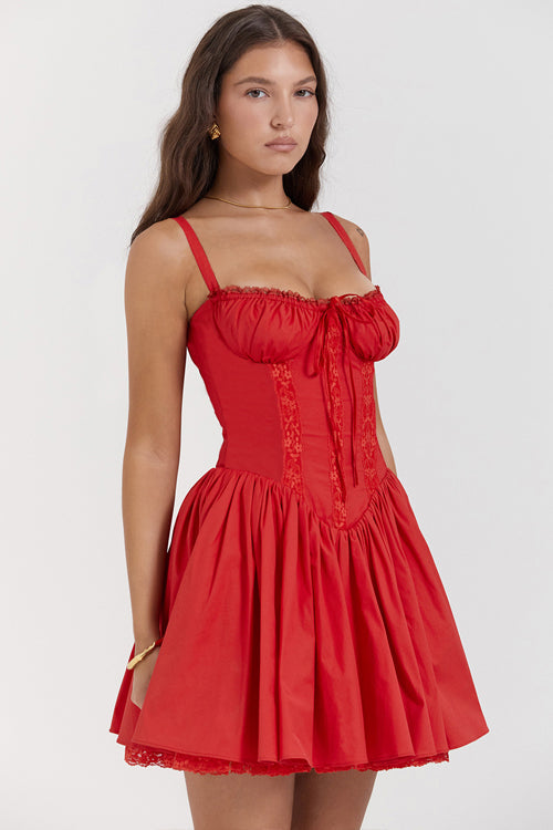 Affection In Your Eyes Lace Print Skater Mini Dress - 9 Colors