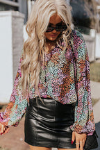 Say Yes Shivering Print Long Sleeve Top