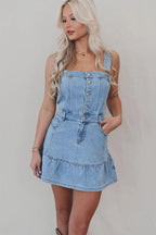 Trending Mood Pocket Denim Mini Dress