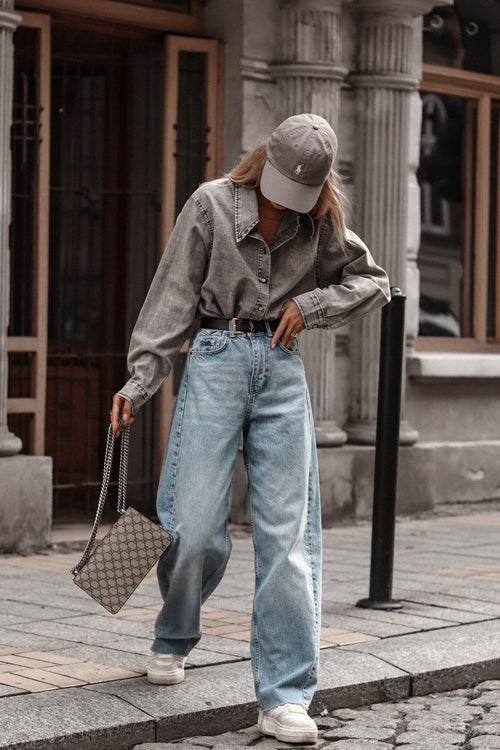 Callahan Light Wash Denim Oversized Top