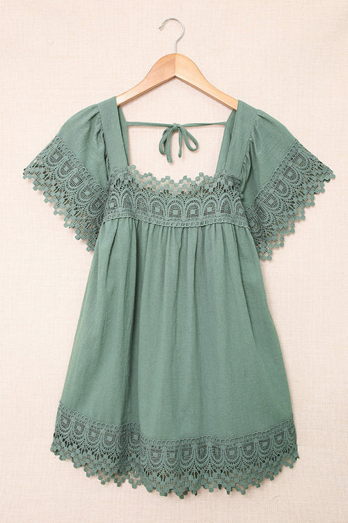 For The Weekend Lace Short Sleeve Top