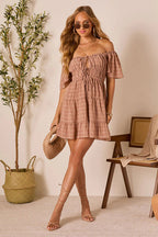 Admirably Polished Adjustable Short Sleeve Mini Dress - White