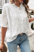 Ready For Today Lace Short Sleeve Top
