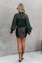 Reverie Of The Day Smocked Statement Sleeve Top