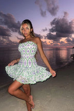 Delightful Like You Pleated Mini Dress - Green