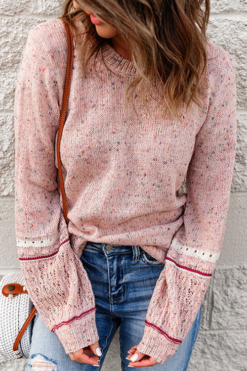 Celebrating Life Pink Dots Knit Sweater