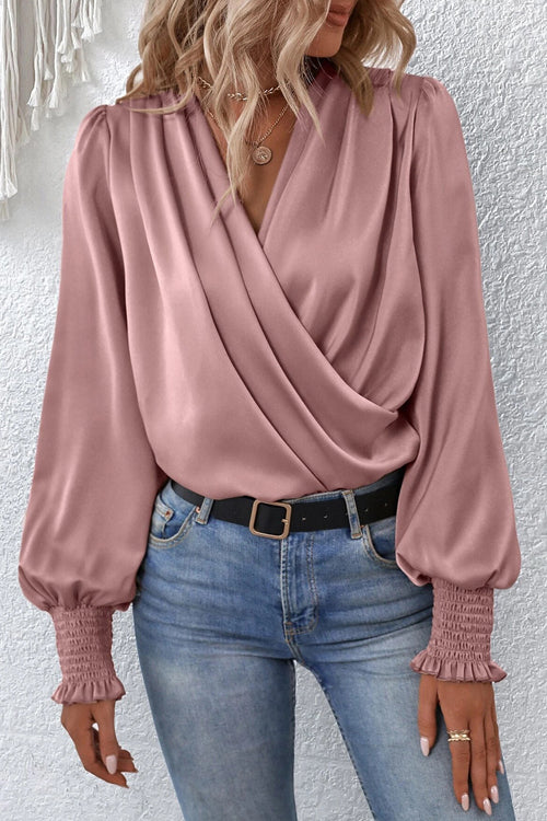 Always With Affection Wrap Smocked Top