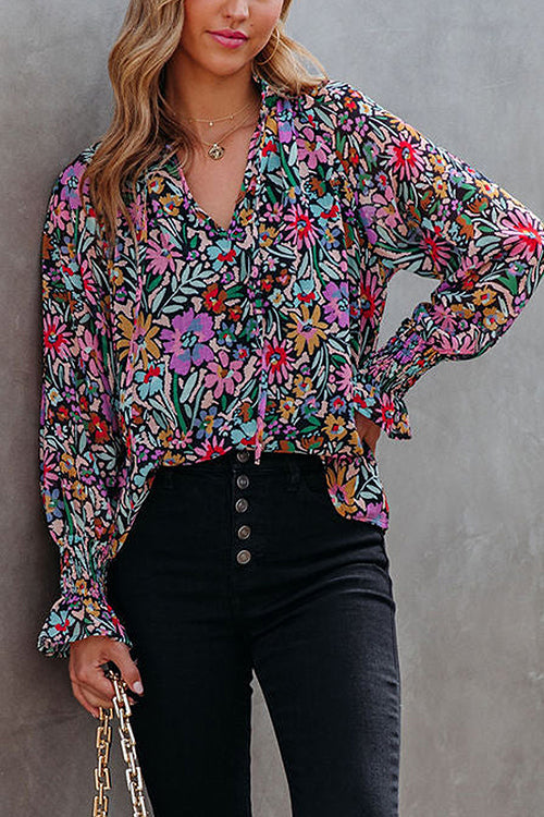 Bring Your Affection Print Long Sleeve Top