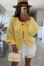Uniquely Cozy Tie-Front Knit Cardigan Sweater