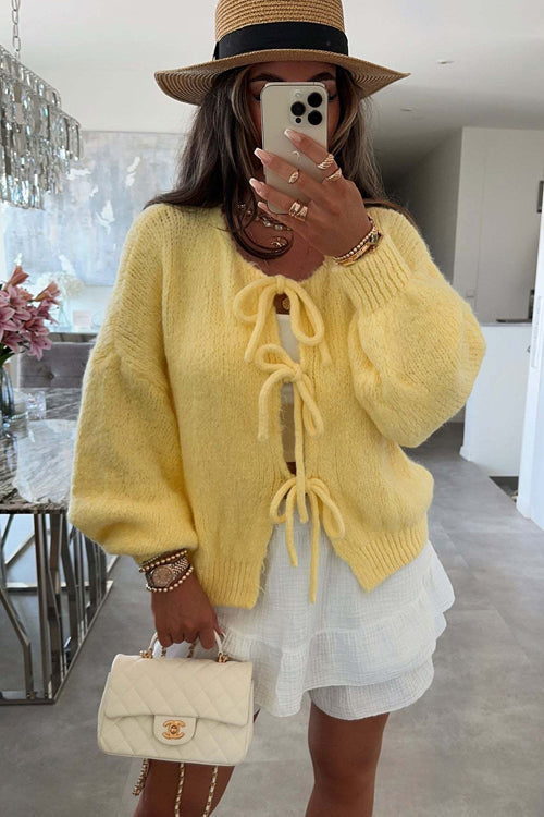 Uniquely Cozy Tie-Front Knit Cardigan Sweater
